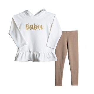 Stylová dívčí souprava, která v sobě spojuje pohodlí a eleganci! Mikina s kapucí a okouzlující volánková sukně v kombinaci...